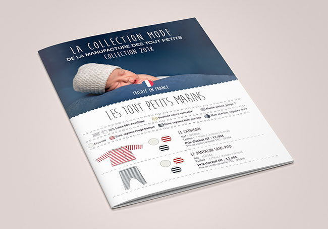 Catalogue La Manufacture de Layette - Création de catalogue par Emilie Le Béhérec, graphiste freelance spécialisée dans le domaine de l'enfance