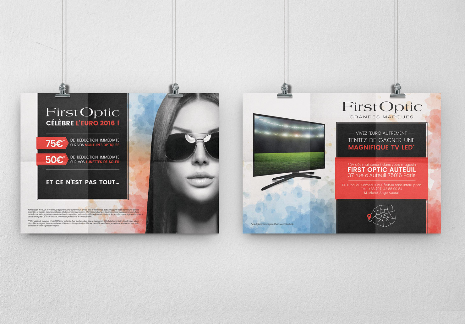 Affiches First Optic - Création d'affiches par Emilie Le Béhérec Prima, graphiste freelance web et print