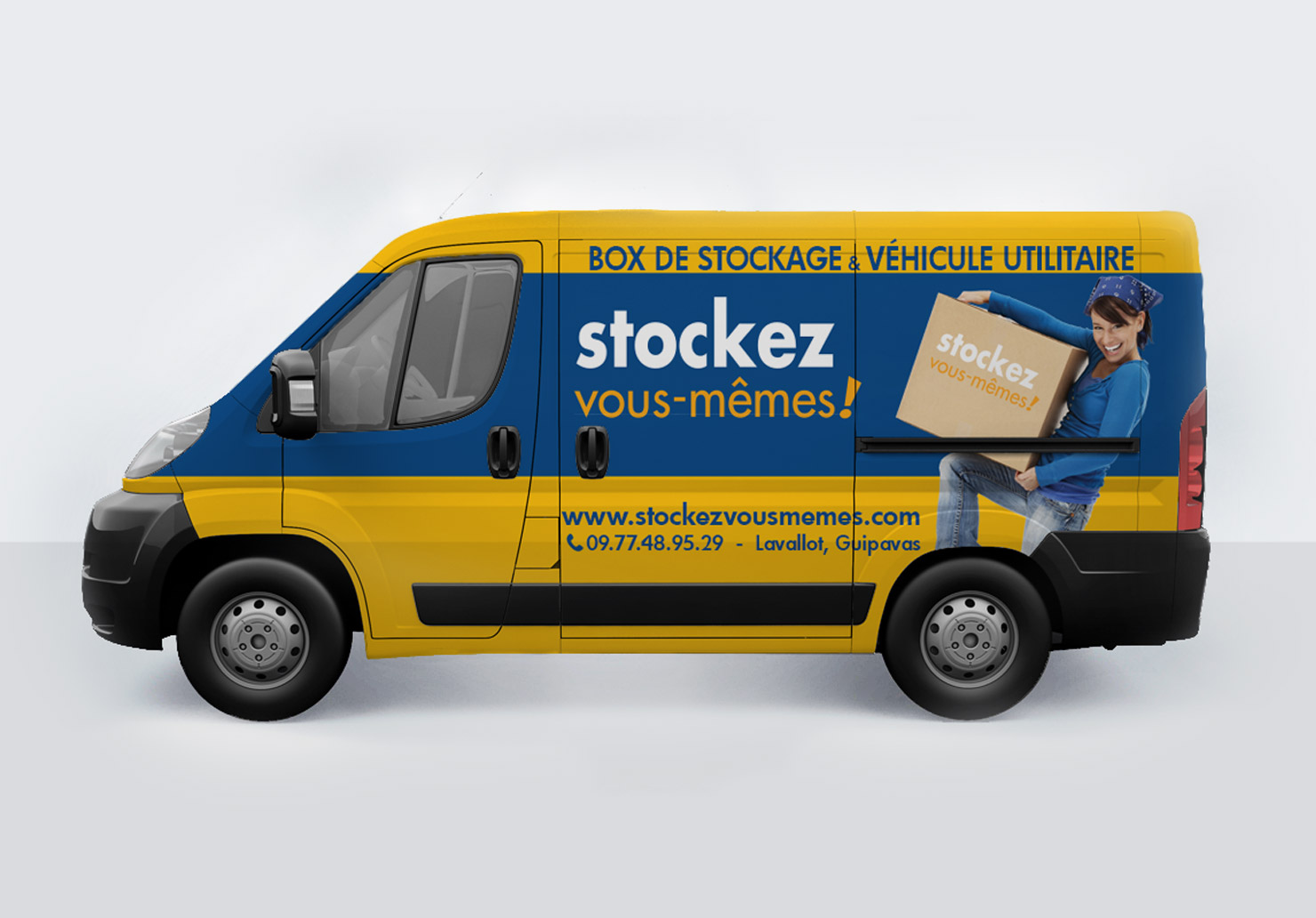 Habillage de camion Stockez vous-mêmes - Création d'habillage de véhicule par Emilie Le Béhérec, graphiste freelance à Brest